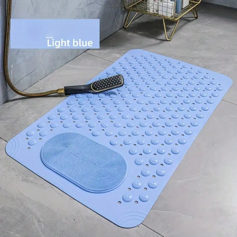 27x14 Inch Non-Slip Shower Mat With Foot Scrubber, Quick Dry Odorless Bath Mat & Bathtub Mat, Generous Size Bathroom Rug & Accessories, Ideal Bathroom Decor For Shower Stall, Durable Mat For Home, Hotel, RV, Perfect For House