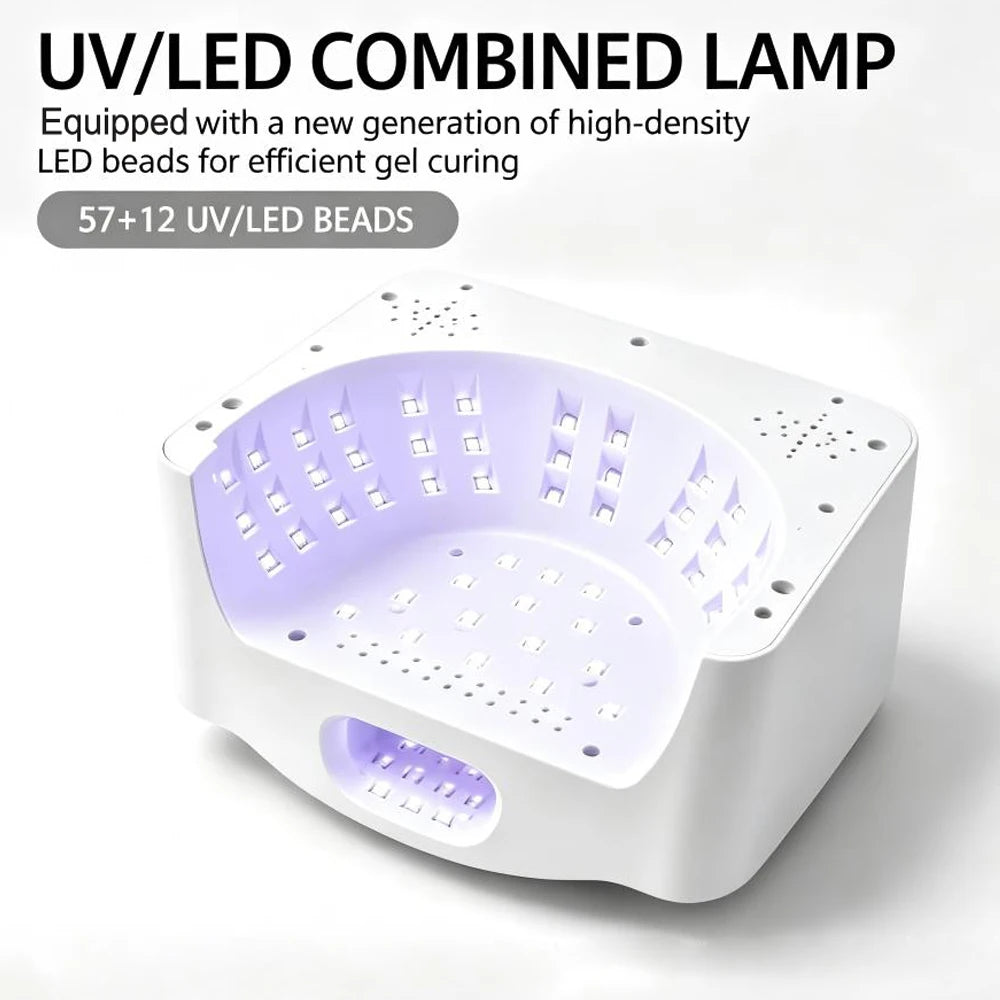 2-in-1 Thumb & Full Hand UV LED Nail Lamp Fast Drying Nail Dryer with Magnetic Mirror Base Smart Auto Sensor for Gel Nails