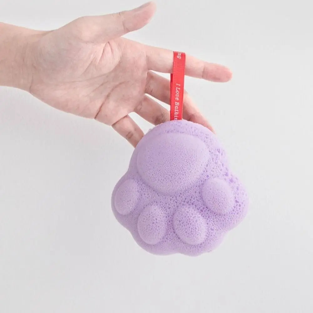 Baby Bath Brush Soft Cat's Paw Shower Balls Scrubbing Dead Skin Remover Baby Bath Sponge Bath PE Cartoon Washes The Earth Home