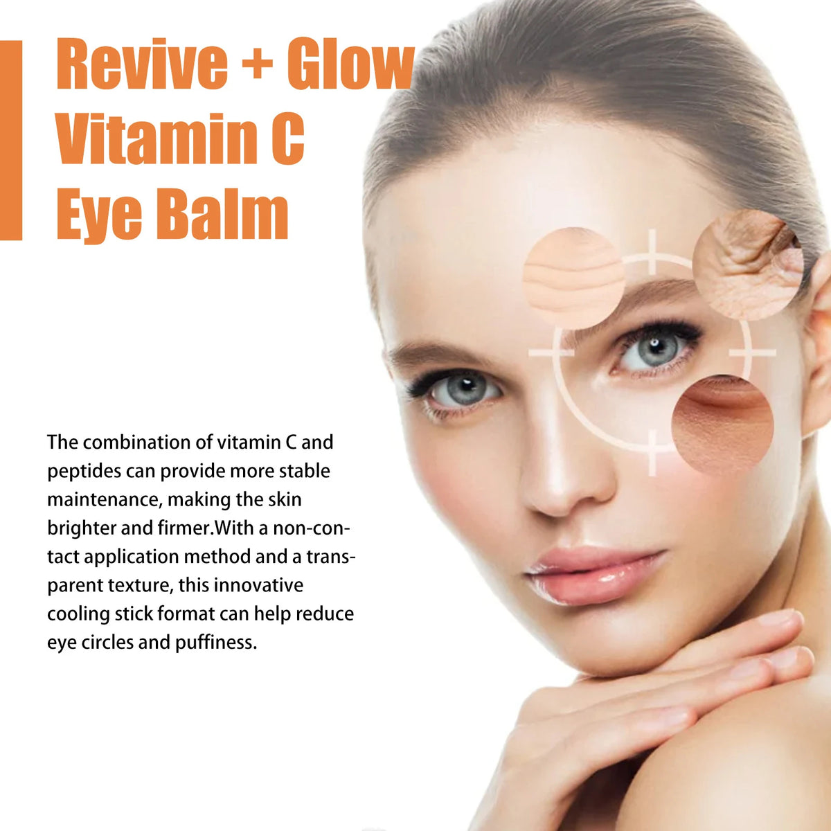 Vitamin C Eye Cream Stick Anti-Wrinkle Moisturizing Balm Eye Bag Removal Dark Circles Reduce Fine Lines Anti Puffiness Eye Cream