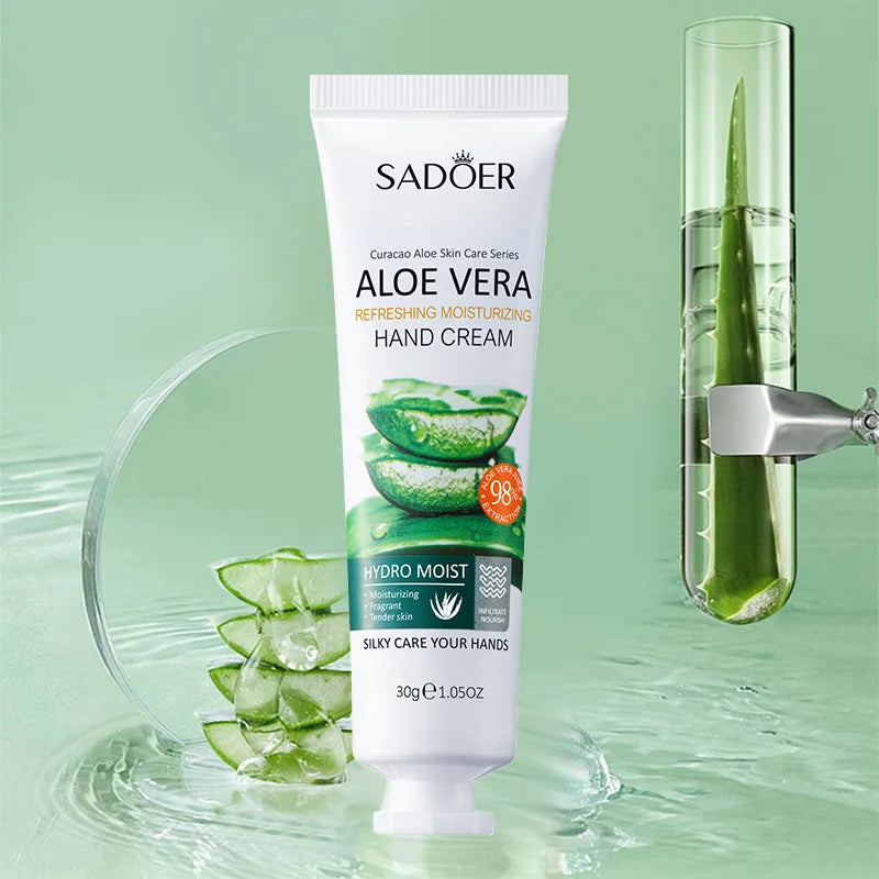 Aloe Vera Nourish Hand Cream Refreshing Hydrate Moisturize Fast Absorb Soften Dry Hands Restore Natural Skin Radiance Lotion