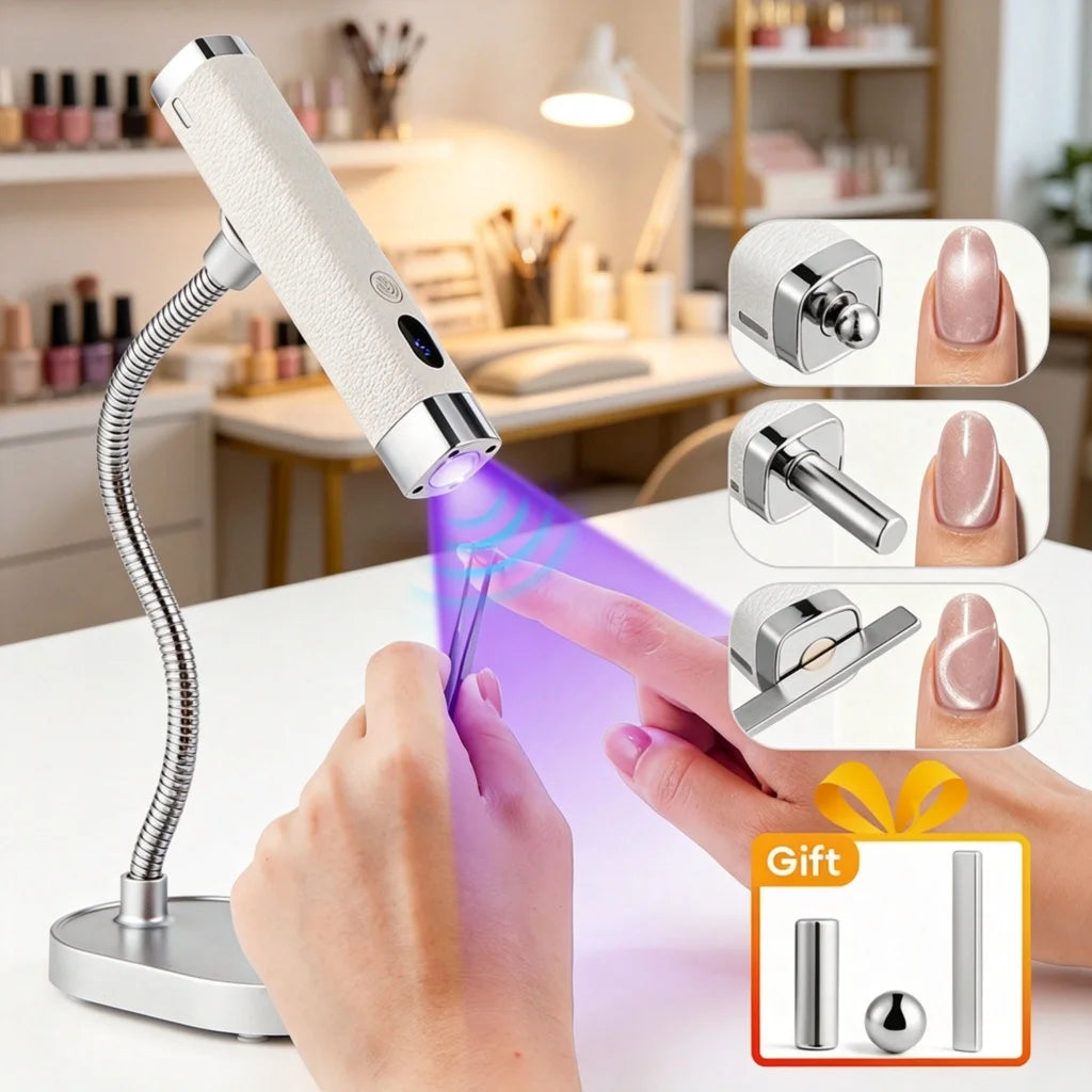 Rechargeable Handheld UV LED Nail Dryer Lamp Cat Eye Magnet Auto Sensor Gel Curing Light with Magnets Nail Art Tool
