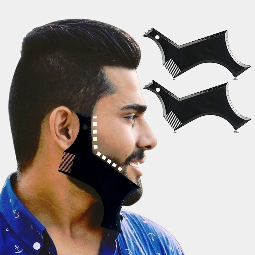 Men's Beard Comb Template Clear Ruler Styling Tool for Beard Shaping Sideburns Trimming And Contouring