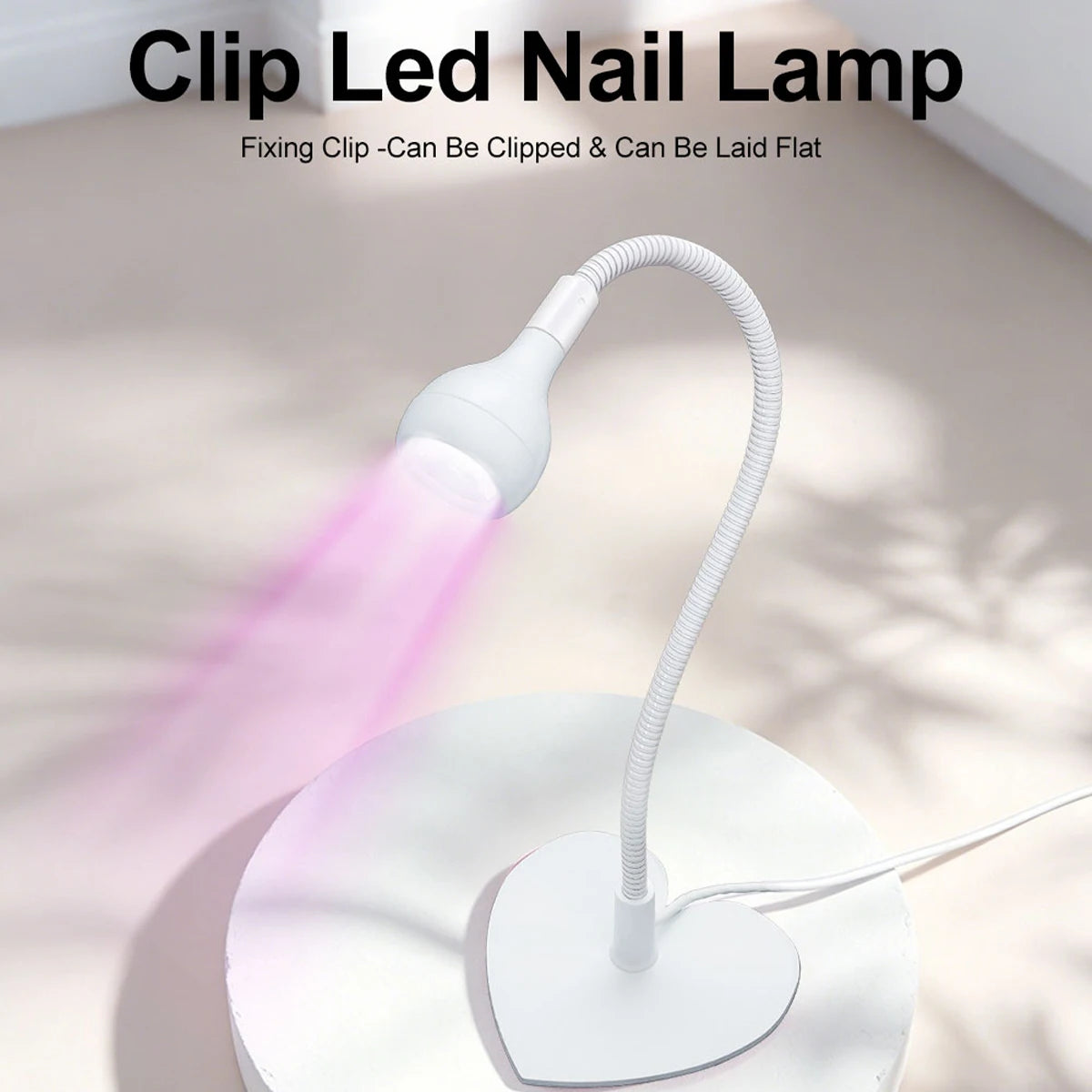 Mini UV LED Nail Lamp Desktop Gel Polish Curing Dryer Can Be Rotated 360 Degrees USB Portable Nail Light for Salon Manicure Tool