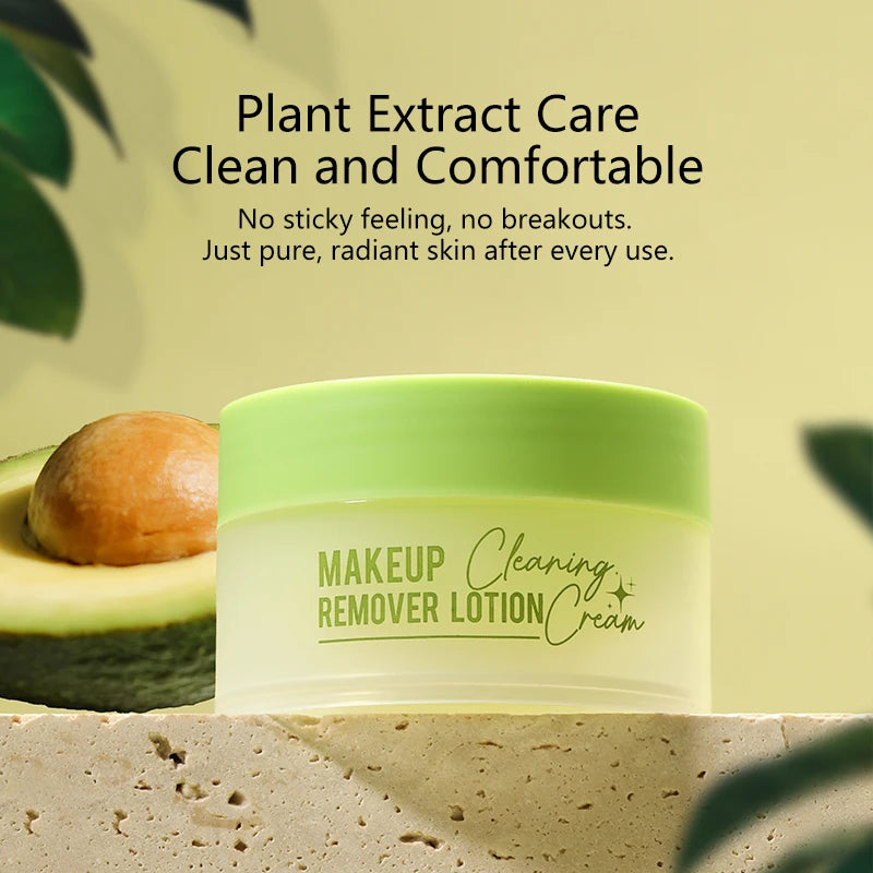 Avocado Makeup Remover Cream for Women's Gentle Cleaning Eye and Lip Makeup Remover Oil Nourishing and Unloading in One