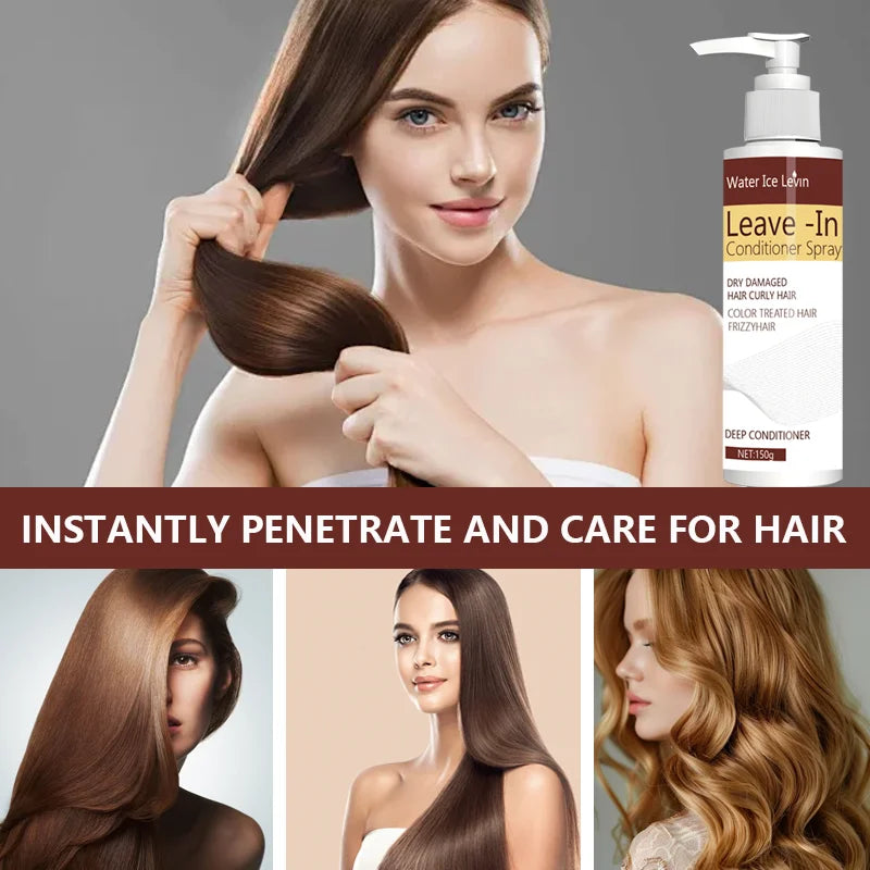 Hair Care Spray, Leave-In Conditioner and Smoothing Agent - Anti-Frizz, Deep Repair for Split Ends and Breakage - Suitable for Curly, Dry and Damaged Hair