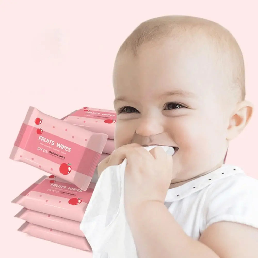 10Pcs/Pack New Spunlace Nonwoven Fabric Baby Wipes EDI Pure Water Portable Baby Care Tools Disposable Extractable Water Tissue