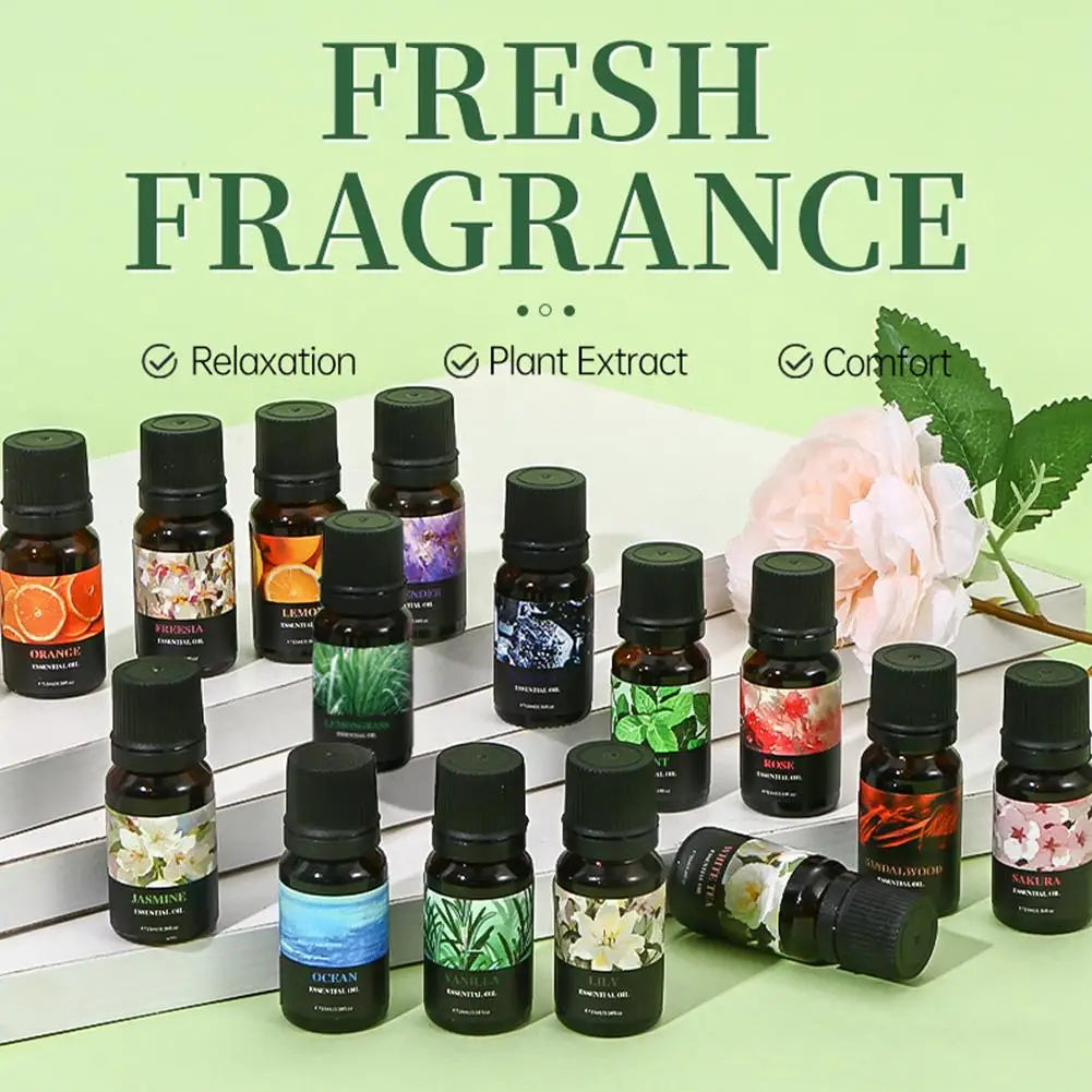 15 Scents Water Soluble Fragrance Oils - 10ml Aromatherapy Oil for Diffuser, Room Deodorizer, Air Freshener, Home & Car