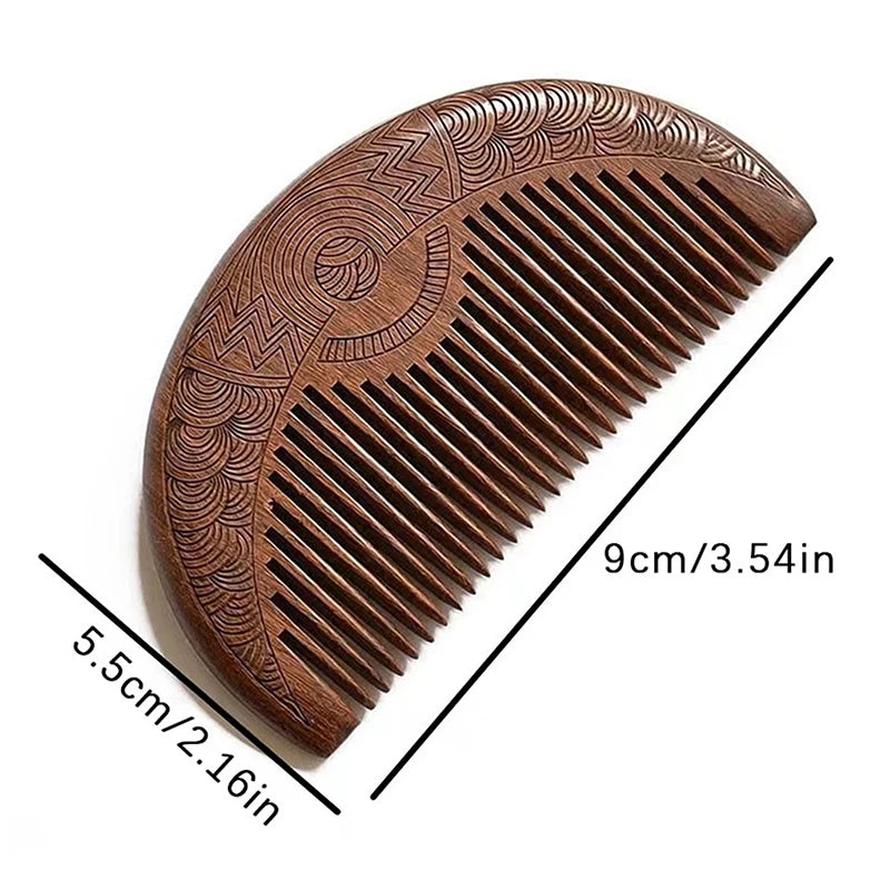 Natural Black Gold Sandalwood Super Wide Tooth Wood Combs No Static Lice Beard Comb Hair Styling Pocket Wooden Comb