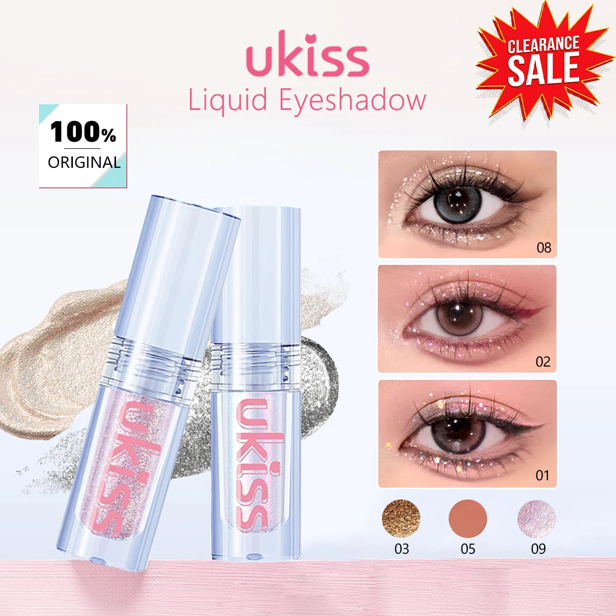 [ClearanceSale] UKISS  Emotion Dreamer Liquid Eyeshadow-6 Series,Shimmer Eyeshadow,Liquid Shimmer Texture,Luxury Makeup