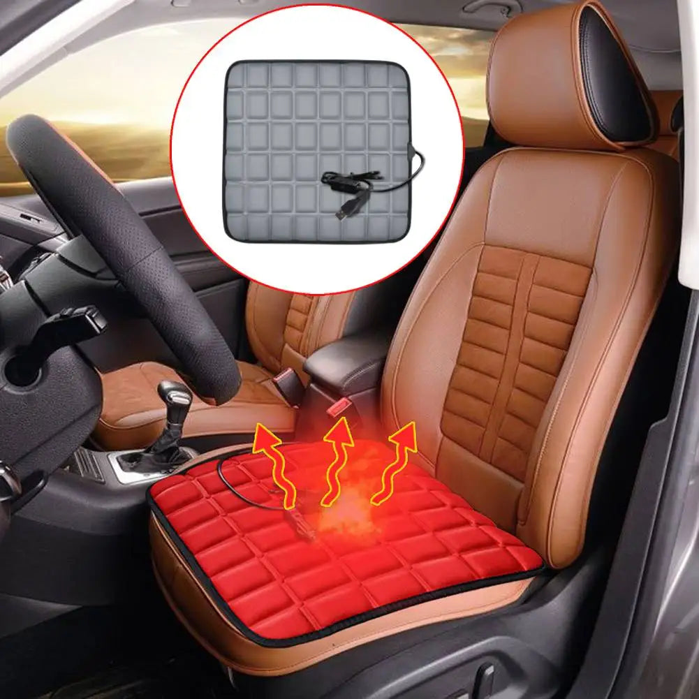 5V 12V Car Seat Heated Cover 3 Gear Temperature Electric Heating Pads 40W Car Seat Heating Pad Fast-Heating Seat Cushion