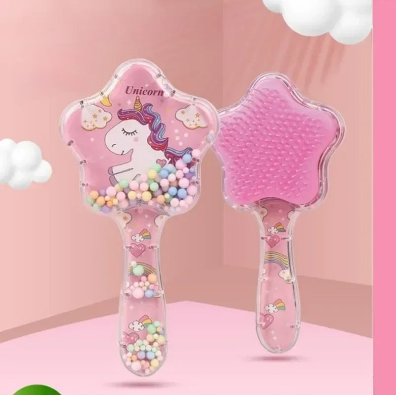 New Kids Star Magic Combs Anti-static Massage Unicorn Hair Brushes Tangle Detangle Shower Massage Hair Brush Comb