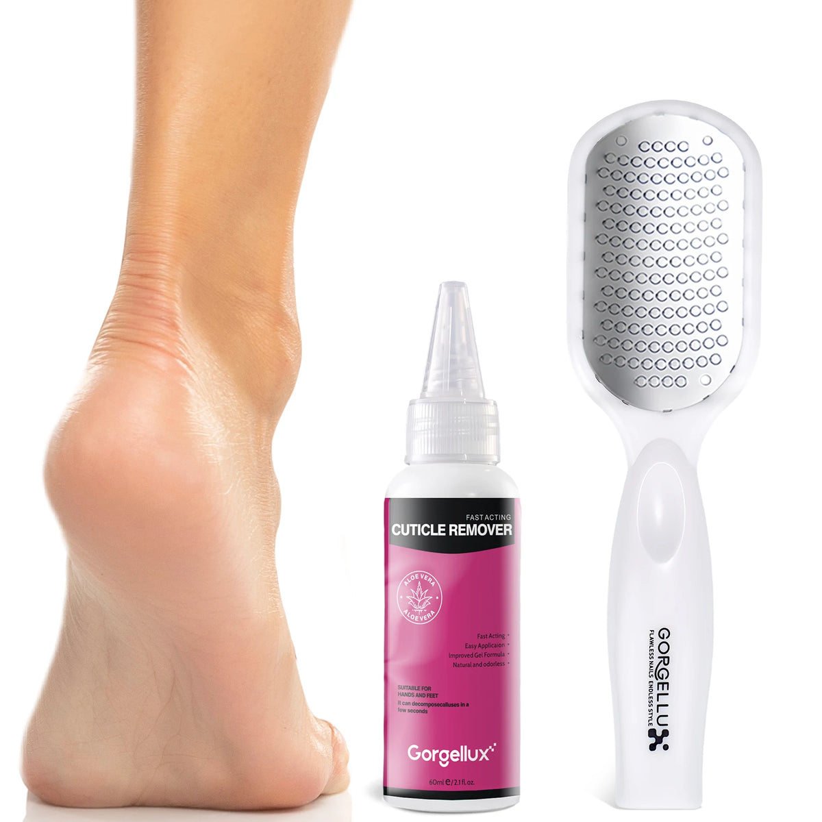 Gorgellux Foot Care Callus Softening Set Callus Removal Gel and Foot Scrub Set For Dry Rough Cracked Heels  Foot Exfoliating