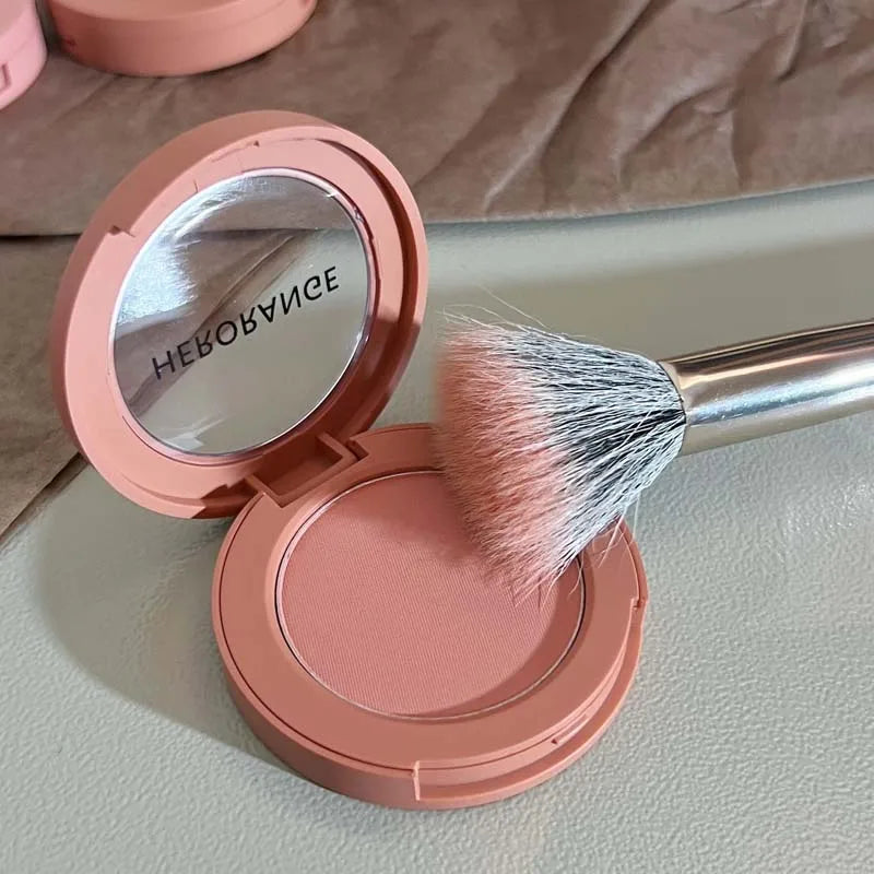 HERORANGE Monokrom Serbuk Blush Waterproof, Long-lasting, Peach-orange Soft Matte Natural Blush Rouge