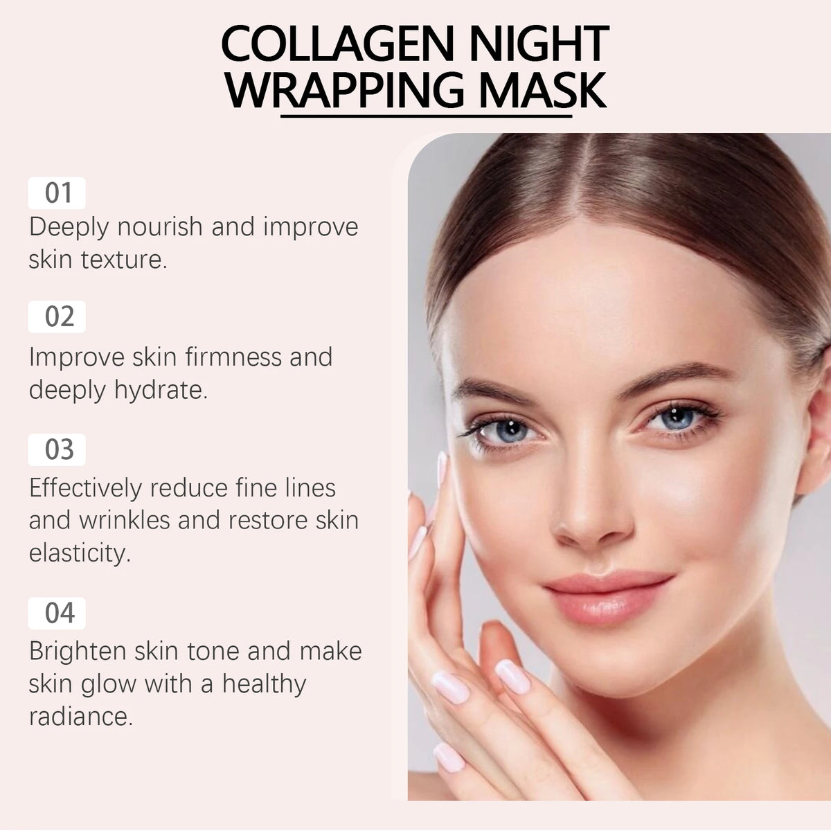 Collagen Peel Off Mask Night Wrapping Hydrating Firming Brightening Elasticity Care Cleansing Face Skin Care Beauty Facial Mask