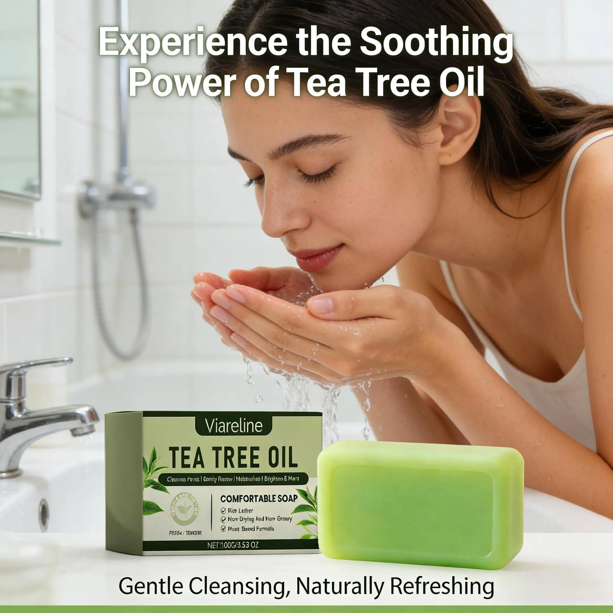 Tea Tree Essential Oil Soap Clean Exfoliating Lighten Dark Spot Whitening Skin Firm Oil Control Face Moisturizing Handmade Soap