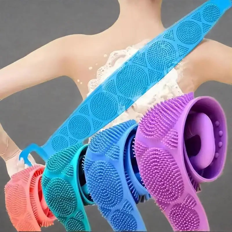 Body Silicone Brush Scrub Body Exfoliating Sponge Brush Bathroom Shower Back Brush Bath Scrub Clean Tool Stain Removal Bath Belt