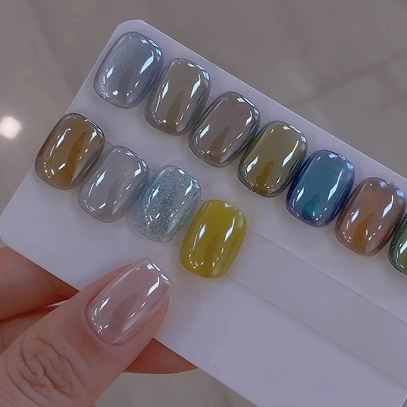 NICOLE DIARY Moonlight Plating Pearl Nail Powder White Mirror Aurora Effect Pigments UV Gel Polish Chrome Dust Nail Decorations