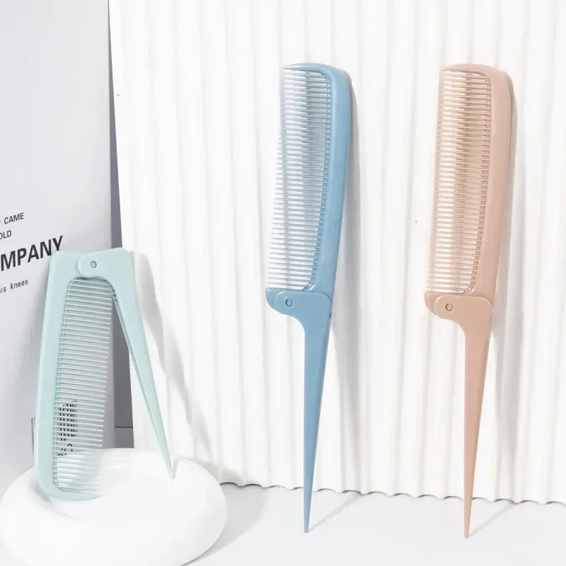 1pc portable minimalist folding tail comb, mini and compact portable home hair styling tool,Special for real hair wigs