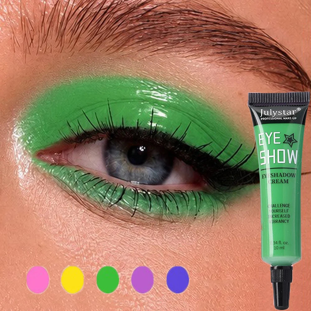 Matte Yellow Green Liquid Eyeshadow Cream Waterproof Makeup Colorful Liquid Eye Shadow Long-Lasting Quick-Dry Eye Face Painting