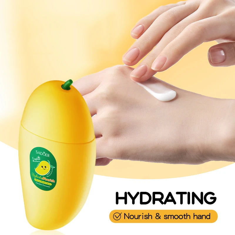 SADOER Mango Peach Aloe Vera Lemon Hand Cream Fruit Moisturizing Shape Brightening Repairing Hand Creams For Hand Care