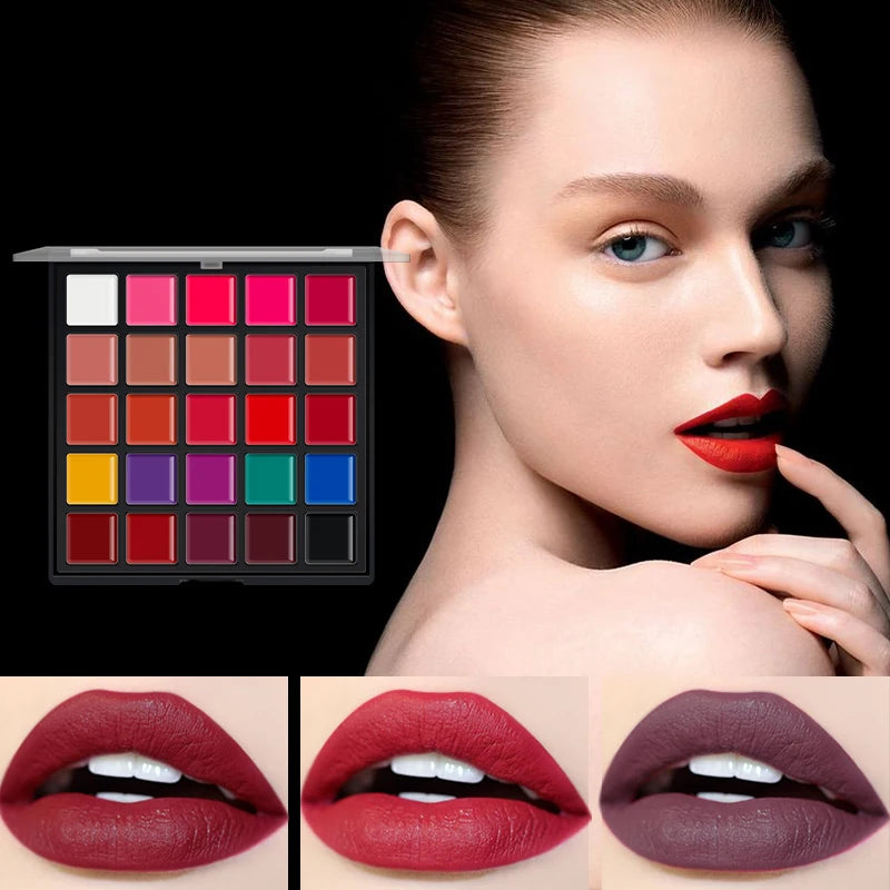 25-Color Velvet Matte Lipstick – Soft Blurred Finish, Smooth & Creamy, Long-Lasting Pigment, Buildable Coverage, Non-Drying