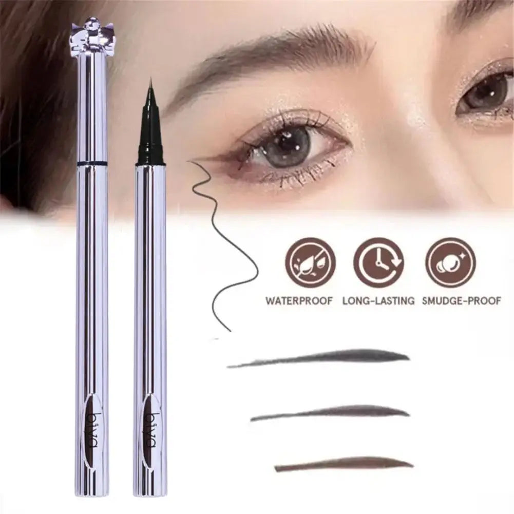 Biya Microblade Liquid Eyebrow Pen Waterproof Sweatproof Long-Lasting Brow Pencil 0.8g Ultra-Fine Tip Long-Lasting Eye Brow Make