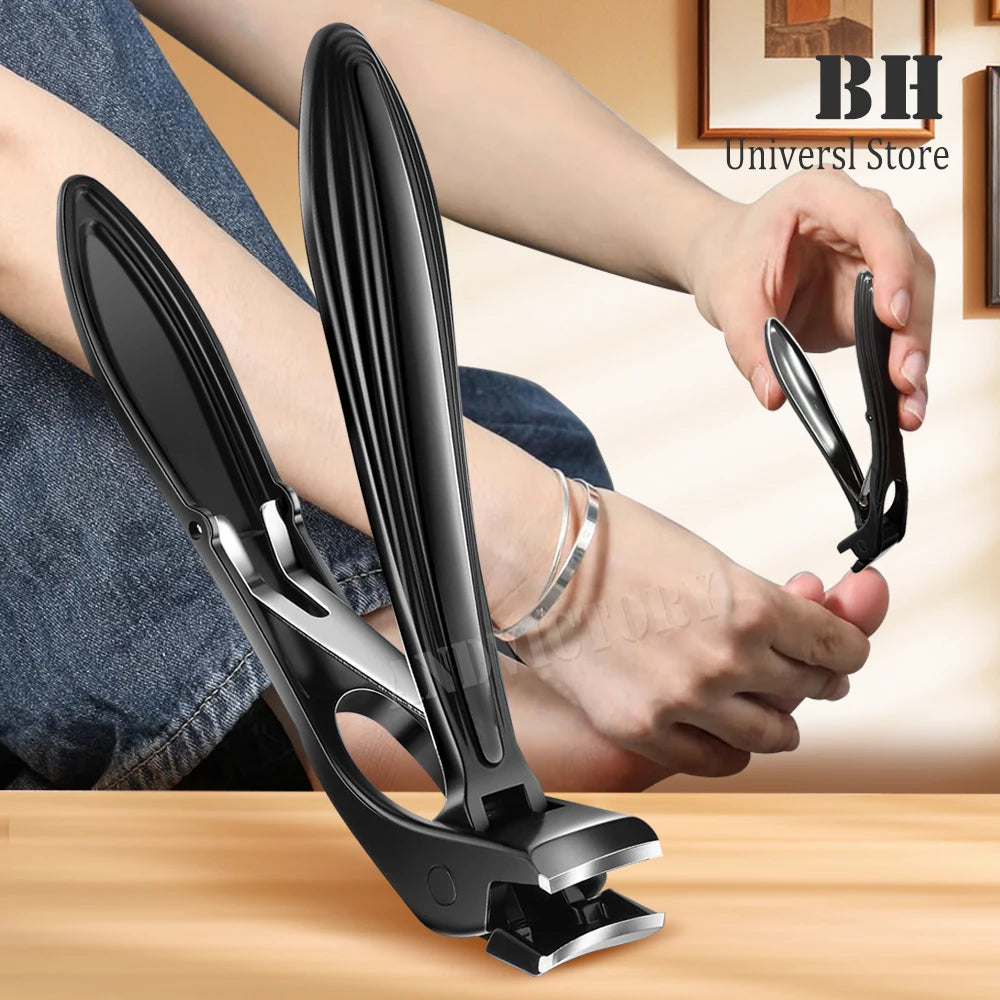 1Pcs Angled Head Nail Clippers with Catcher Nail File for Thick Toenails Large with Wide Jaw Opening Sharp Clipper Cutter