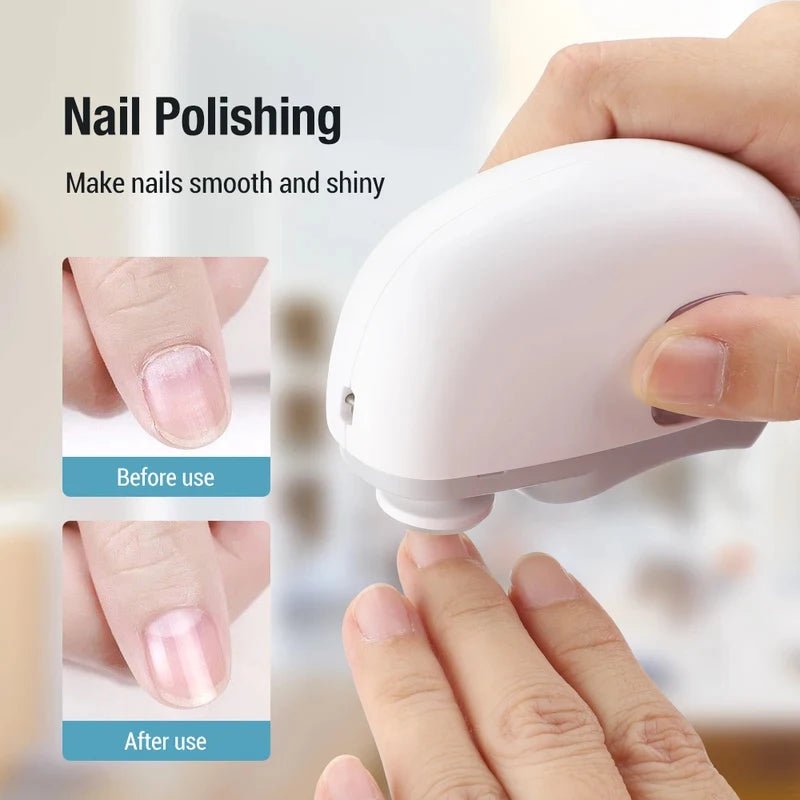 2 In 1 Automatic Electric Nail Clipper Grinder Multifunctional Portable Nail Trimmer Polishing Machine USB Rechargeable Manicure
