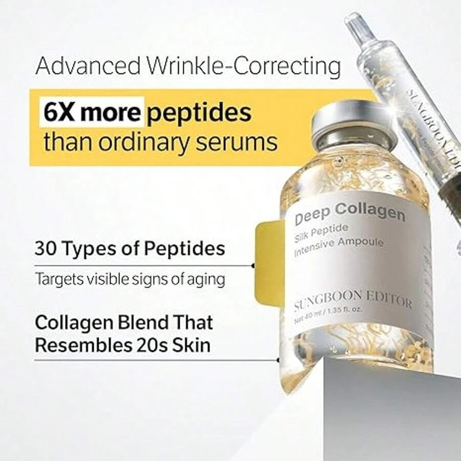 Collagen Peptide Anti-Aging Ampoule | Silk Protein Serum For Skin Tightening & Elasticity Boost