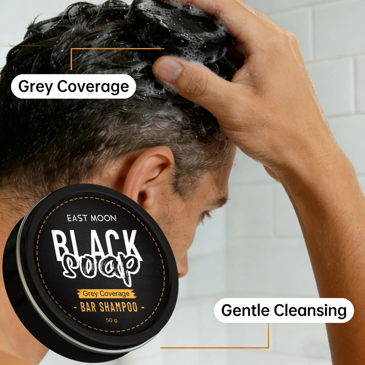 Grey Coverage Handmade Soap Natural Plant Extract Gentle Scalp Cleansing Darkening Treatment Solid Shampoo Hair Color Care