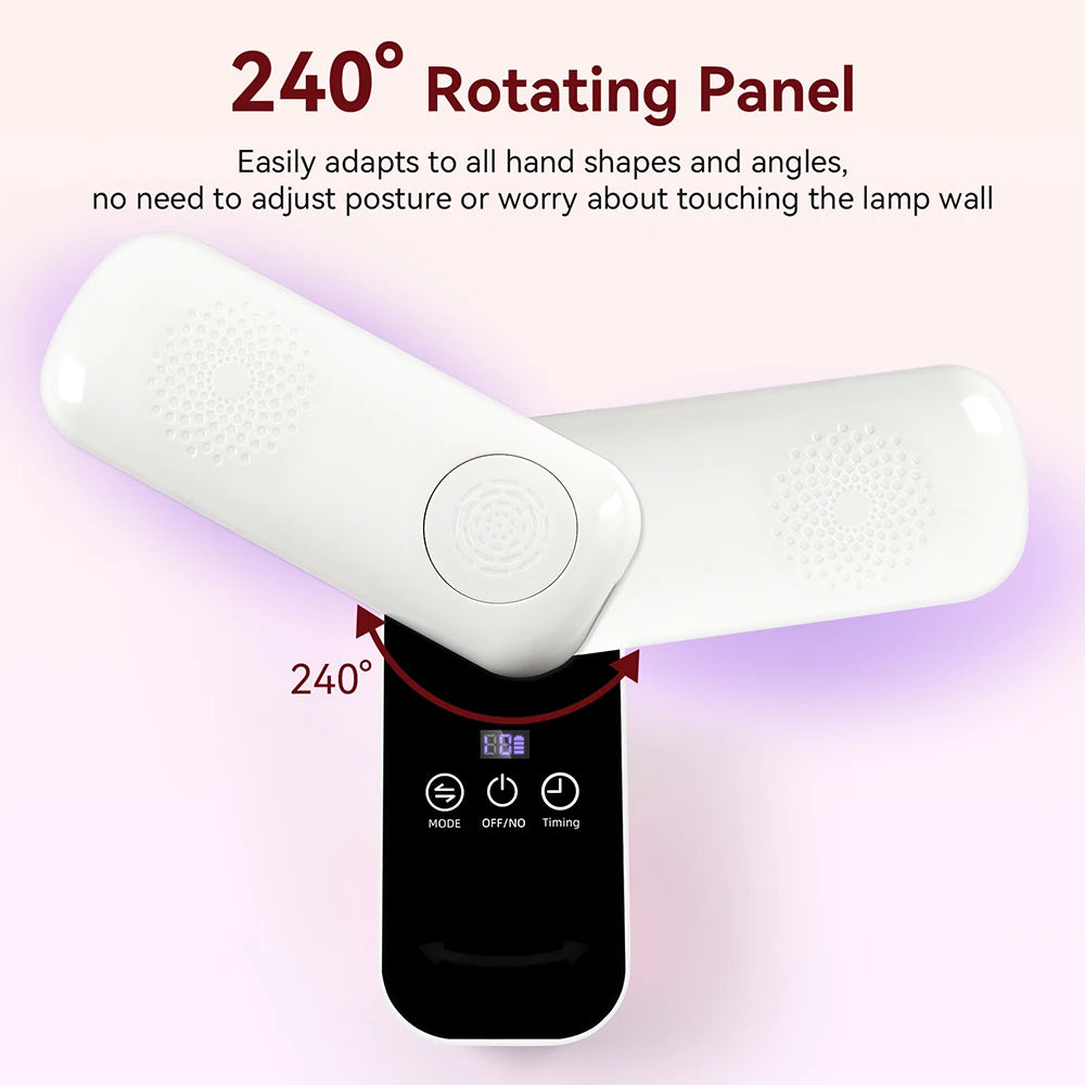 Rotatable UV Light Nail Lamp 36LED Lights Gel Nail Polish Curing Lamp Portable Dual Lamp Nail Dryer For Single Finger Full Hand