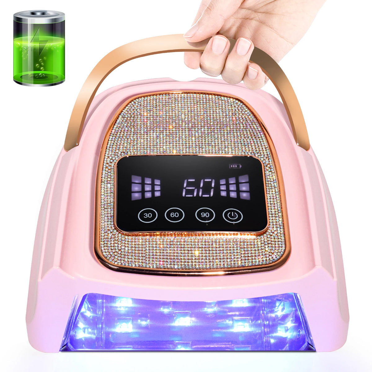 Rechargeable UV LED Nail Lamp 30 LED Gel Nail Polish Dryer Professional Manicure Curing Lamp for Nail Art Salon UV Light Tools