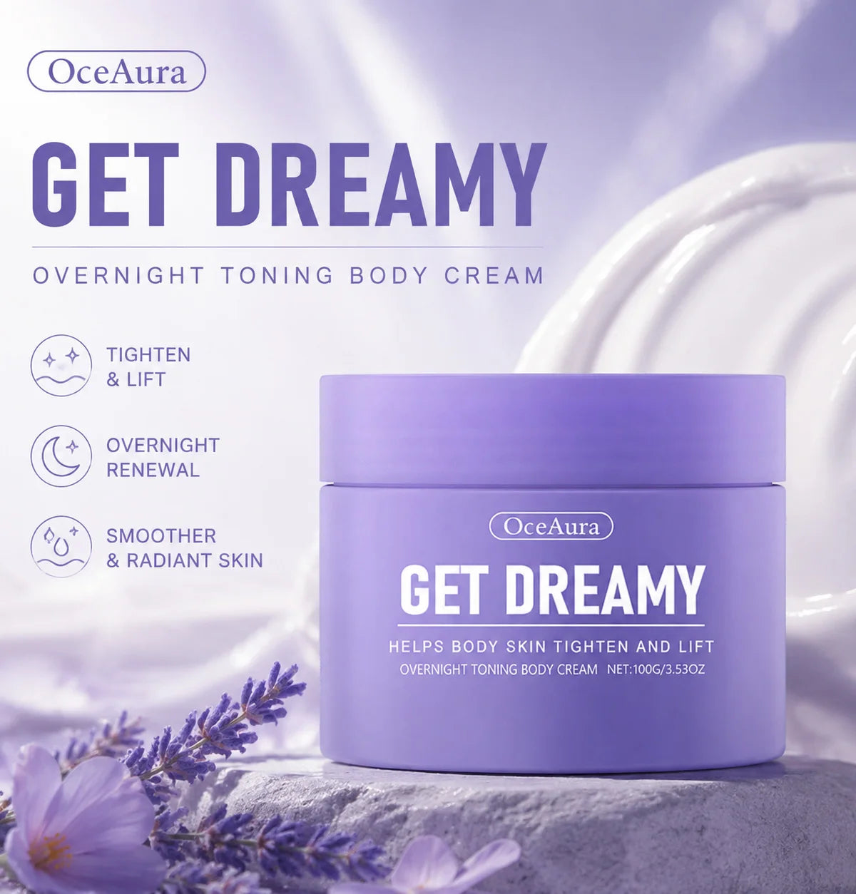 Shaping Cream Overnight Toning Body Skin Tightening Lifting Improves Sagging Smooth Soft Skin Nightly Body Cream 100g