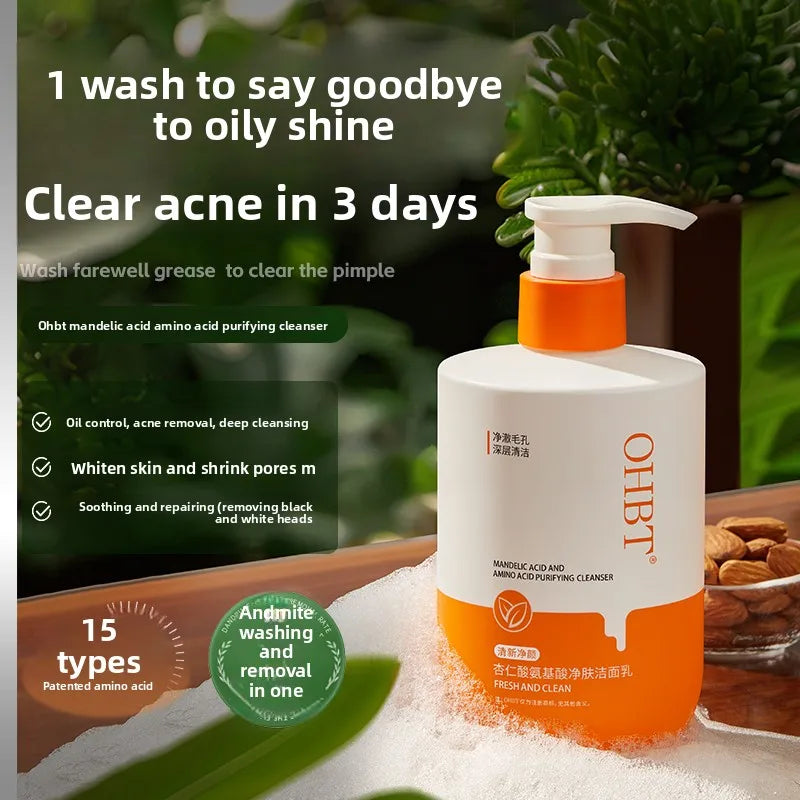 OHBT Astaxanthin Cleansing Milk Deep Cleansing and Nourishing Facial Wash, 500g Large Capacity Moistizing and Silky Cleanser