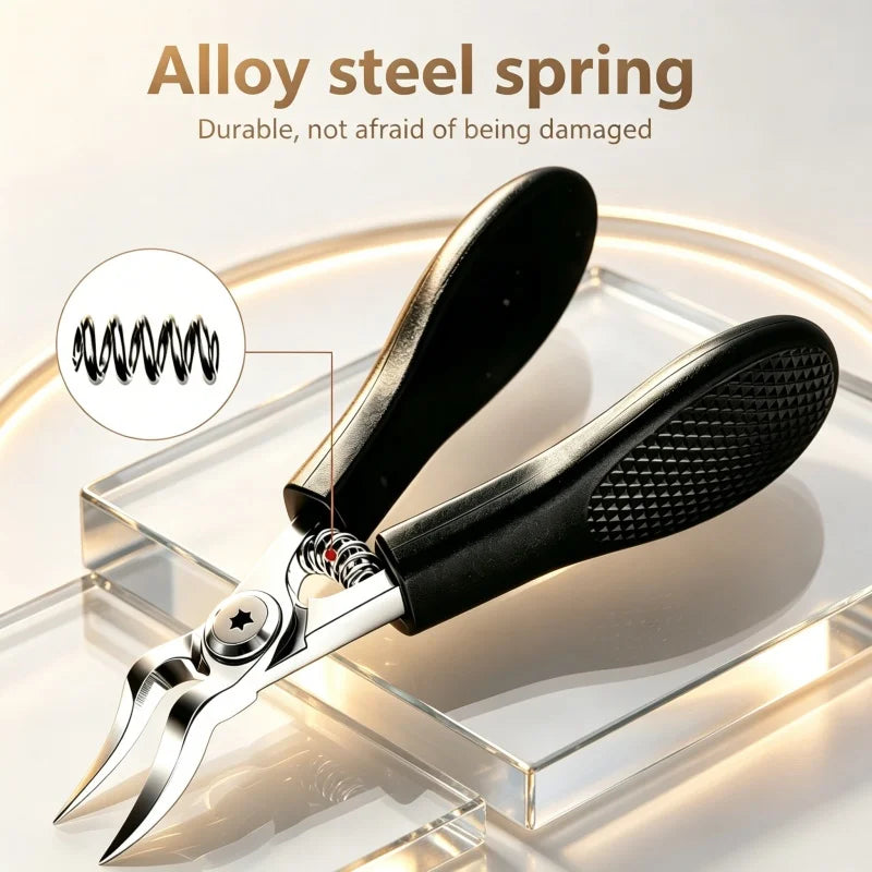 Stainless Steel Nail Clipper Cuticle Nipper with Precision Curved Blade Heavy Duty Ingrown Nail Trimmer Pedicure Manicure Tool