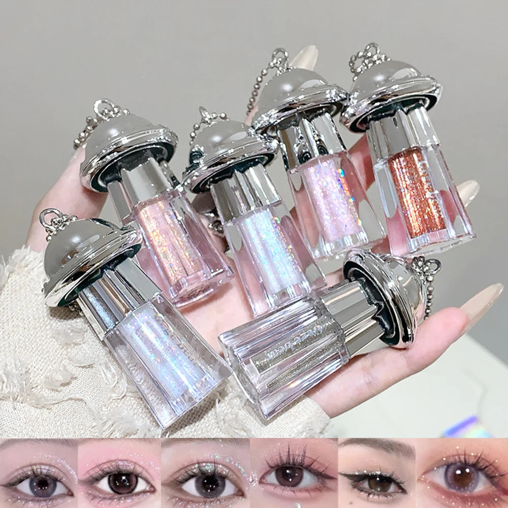 Gege Bear UFO Pendant Shiny Eyeshadow Liquid Pearlescent Fine Shimmer Brightening Anti-makeup Liquid Eyeshadow