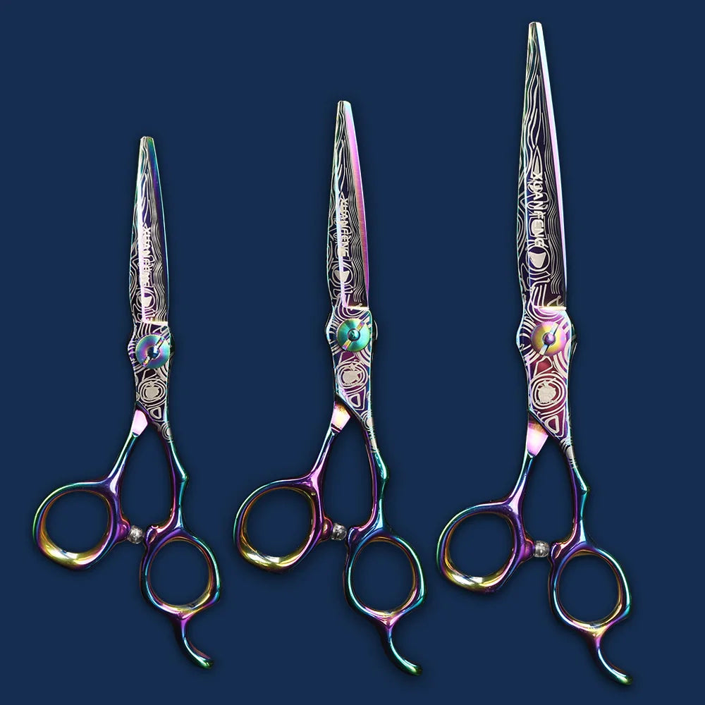 5.5-inch 6-inch 7-inch hair scissors, plum colored cutting scissors, barber styling tool