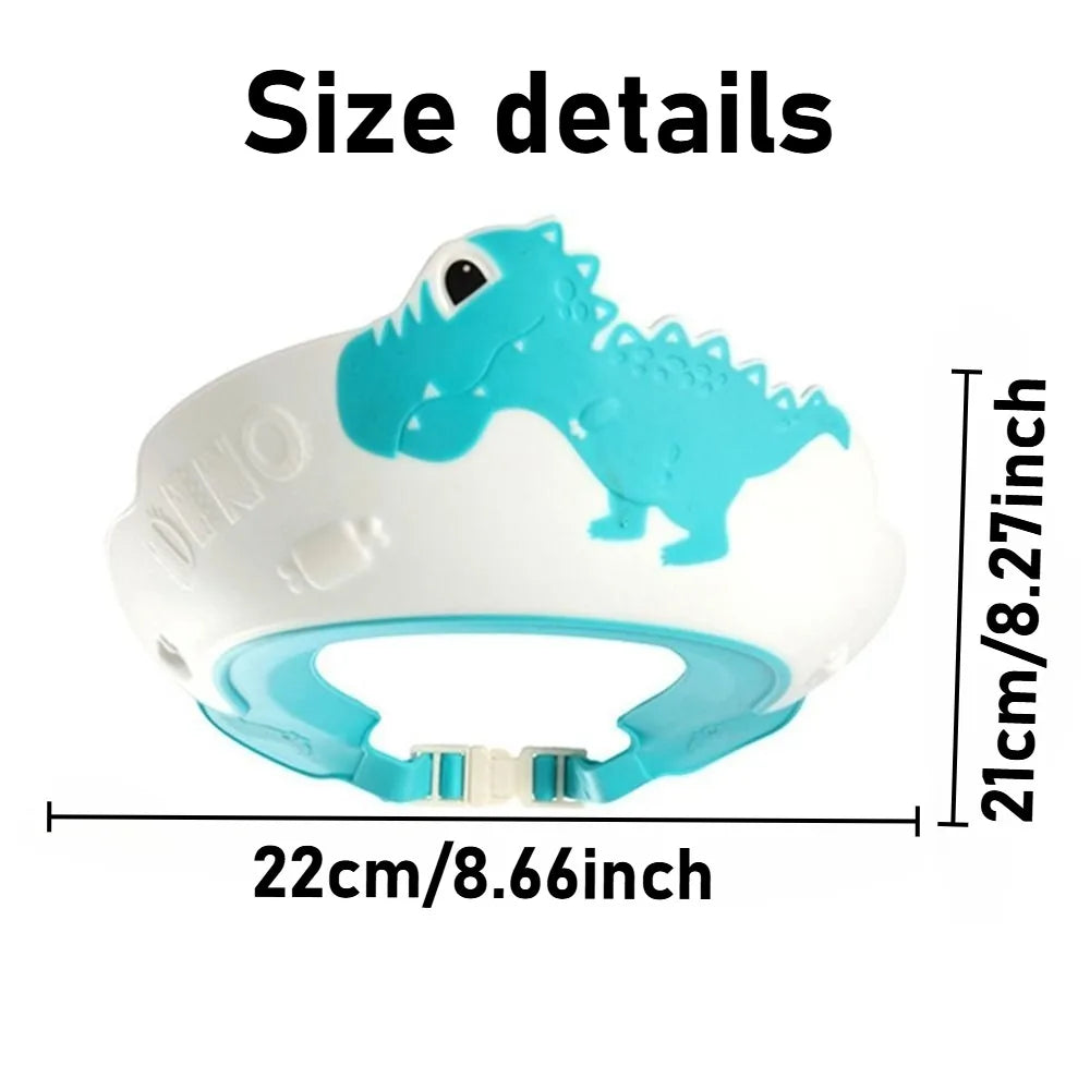Baby Shower Cap Shield Shower Cap for Kids Visor Hat for Eye Ear Protection for Children Cute Dinosaur for Washing Hair Bathing