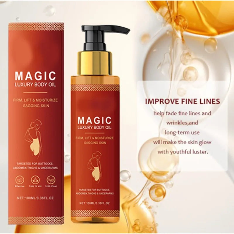 100ml Magic Luxury Body Oil Deeply Moisturizing Dry Skin Tightening Elastic Chest Thighs Rejuvenating Repairing Nourishing Oil