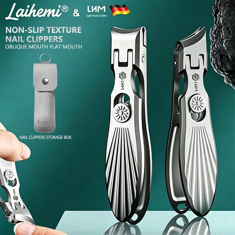 Laihemi Ingrown Toenail Clippers Anti Slip Ergonomic Handle Sharp Thick Hard Nail Pedicure Tool With Lock Storage Case