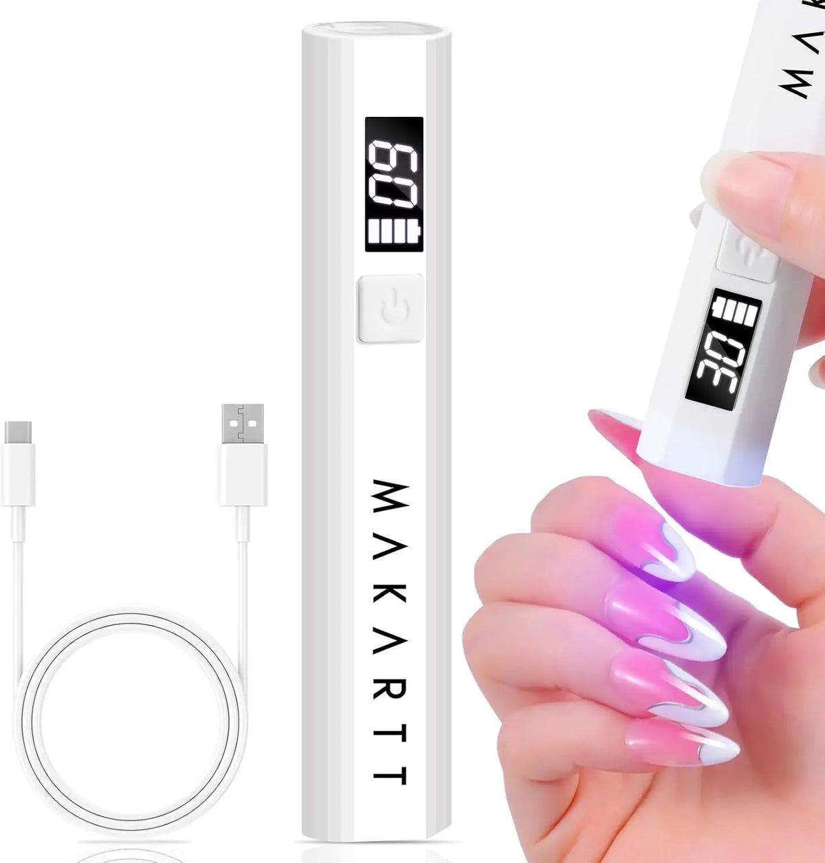 Makartt UV Light for Gel Nails: Handheld Mini UV LED Nail Lamp Portable Lumière Nail Dryer for Curing Gel Polish Nail Glue