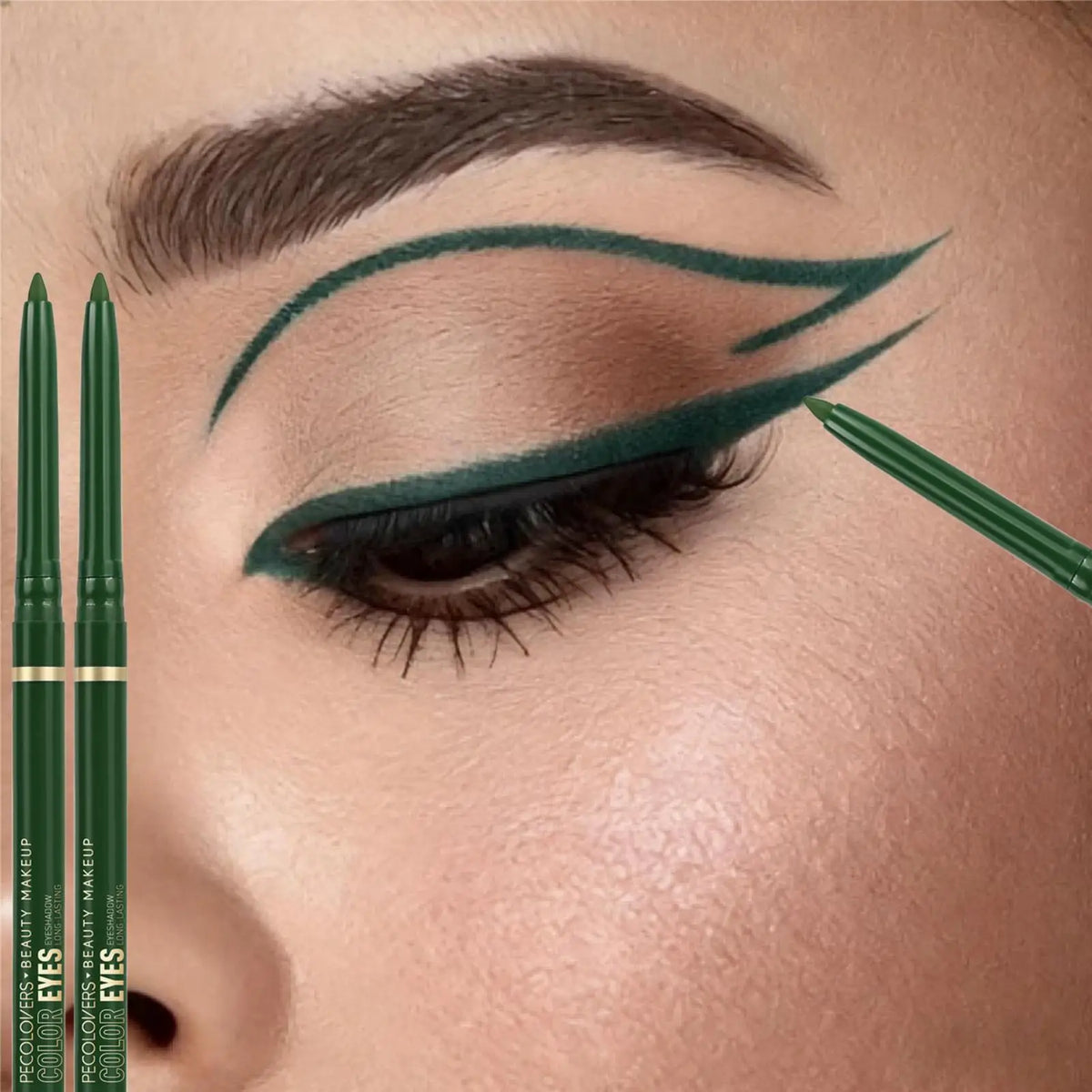 2PCS Green Matte Waterproof Eyeliner Gel Pencils – Creamy And Smooth Texture, Easy to Apply, Sweat-Proof And Long-Lasting