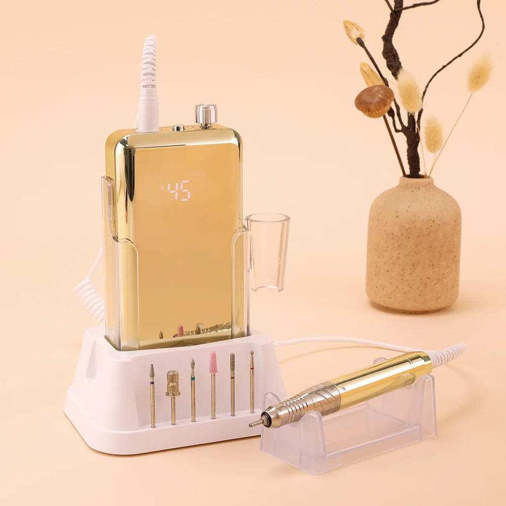 Professional 85W Smooth Waterproof Brushless Motor Portable Nail & Foot File Drill with 45,000 RPM Electric Nail Grinder