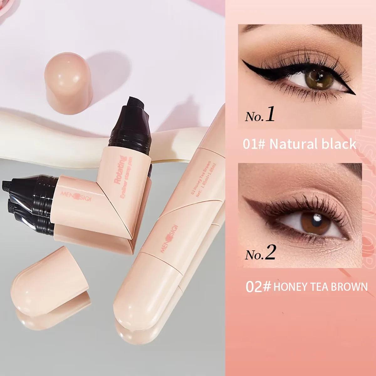 Black Brown Integrated Eyeliner Stamp Precise Outline Signet Eye Liner Extension Stamps Liquid Eyeliner Pen Waterproof Lasting