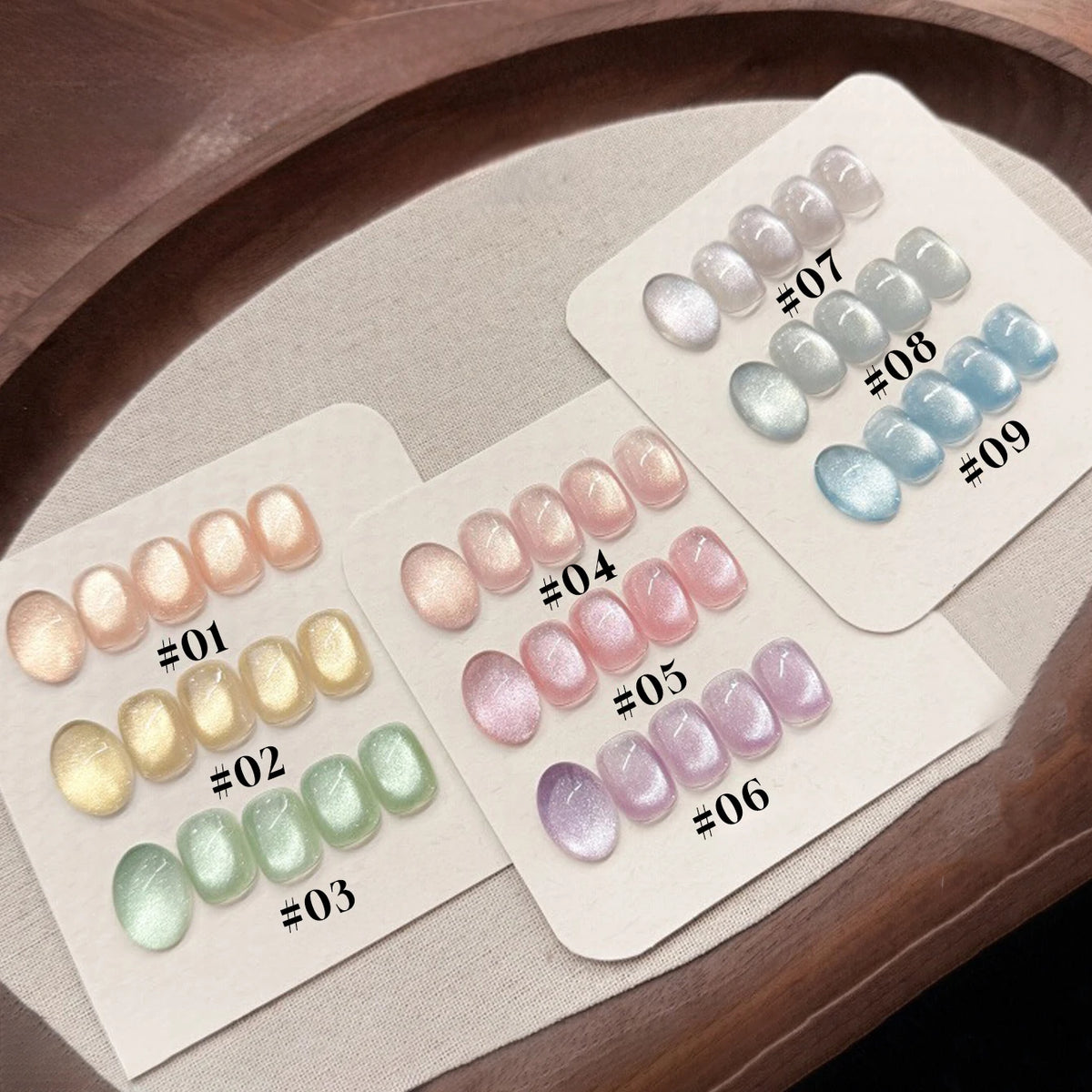 MN 2026 New Radiant Glow Cat Eye Gel Nail Polish, Sparkling White-Flattering, Little Bulb Glass Bead Crystal Cat Eye Nail Art
