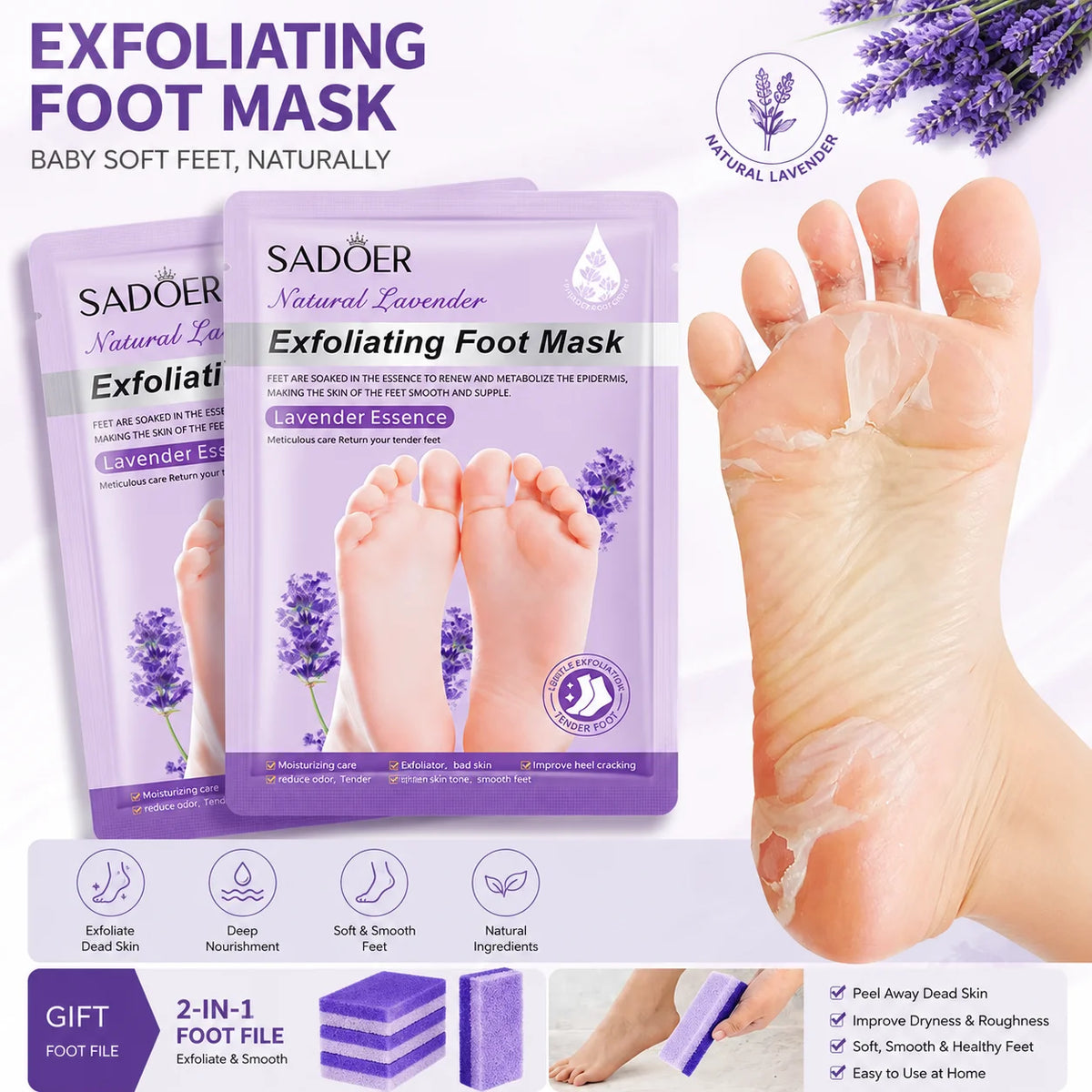 1-20Pair Exfoliating Feet Mask Exfoliating Foot Peel Mask Socks Pedicure Peeling Dead Skin Remover Feet Mask Peel Moisturizing