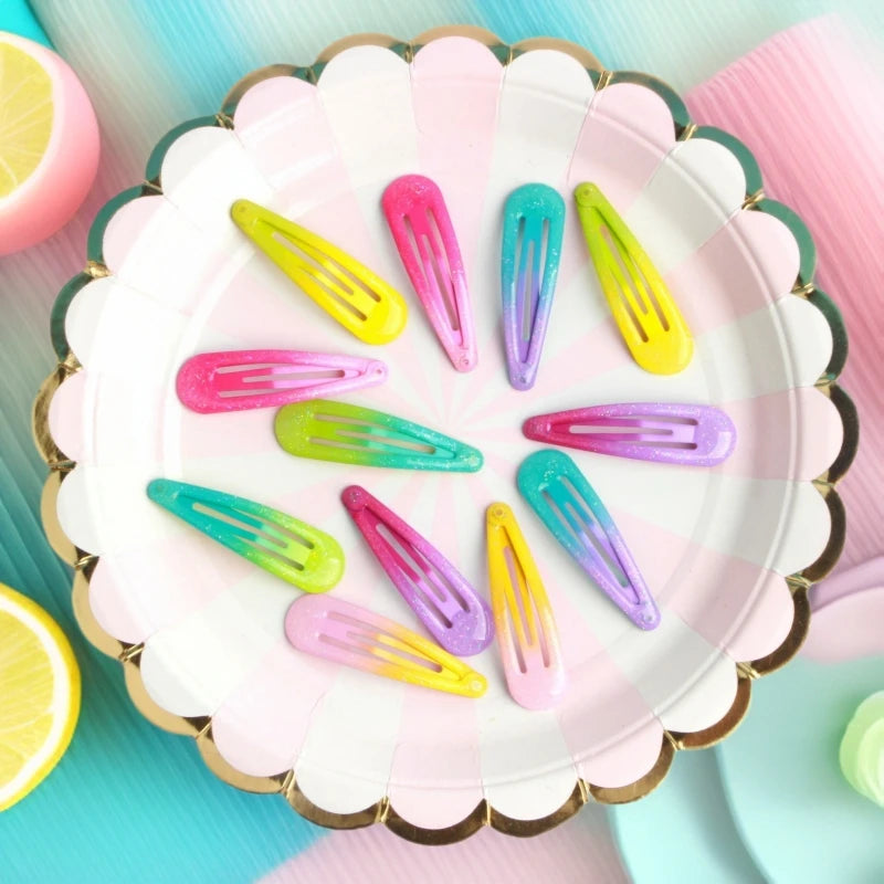 20Pcs/Lot Hair Accessories Powder Dripping Hair Clip Candy Barrette Korean Fashion Solid Hairclip Headdress Hairpins for Girls