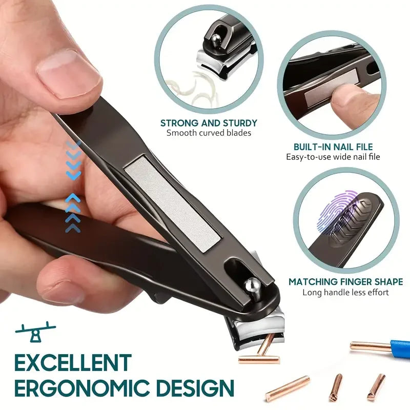 360 Degree Rotary Fingernail And Toenail Clipper With Long Handle Ultra Sharp Heavy Duty Large Toe Nail Clippers For Thick Nails