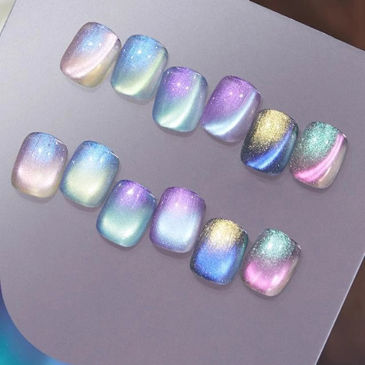 MIANEL 12ML Summer Nails Northern Lights Glass Bead Magnet Cat Eye Gel Nail Polish Nail Art Blue Nails Pink Nails 1-6pcs